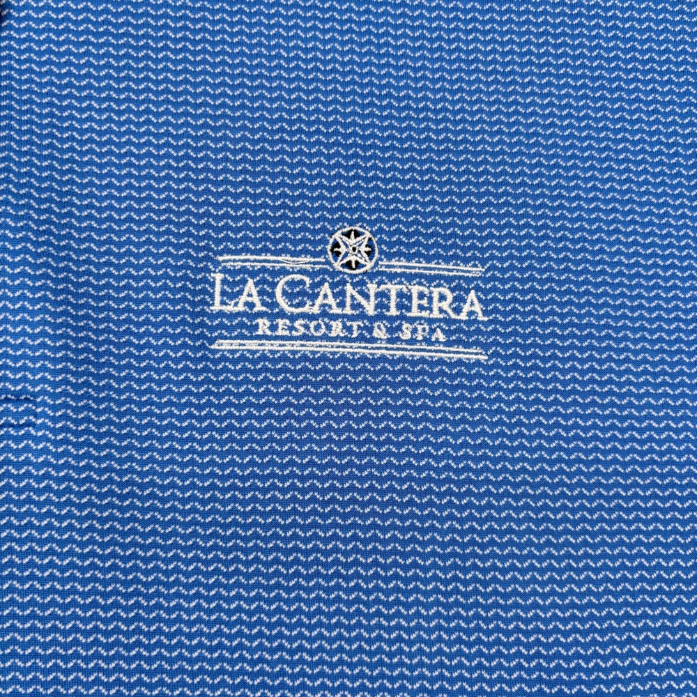FootJoy Mens Athletic Fit Golf Polo Blue La Cantera Resort Spa Logo Size Medium - Picture 3 of 12